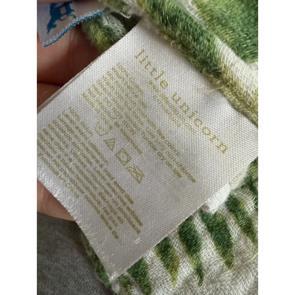 Little Unicorn Cotton Muslin Swaddle Blanket Tropical Green Palm Leaf Print